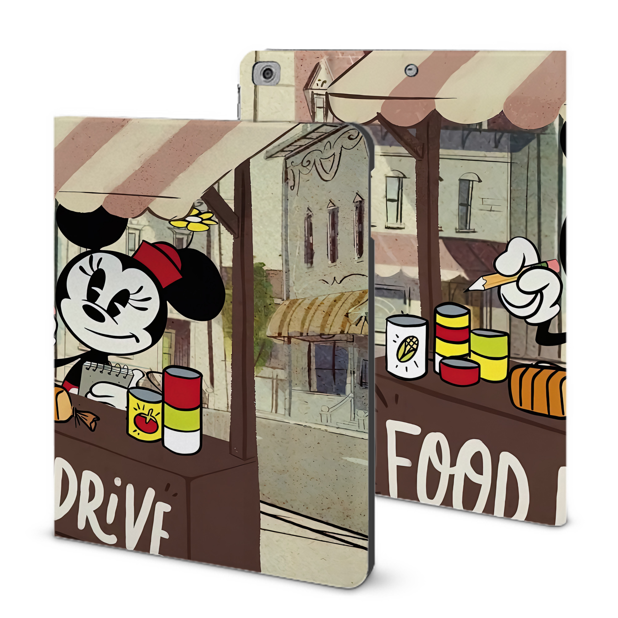 （画像用） ミッキーマウス Mickey Mouse IPad ケース ブック型 PUレザー TPU 耐衝撃 軽量 薄型 ペン収納なし 全面保護 IPad 各モデル対応